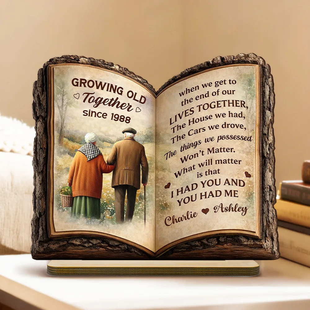 Personalized 2-Layer Wooden Plaque Open Book Couple Walking Together, Heartfelt Keepsake Decor, Unique Gift for Husband & Wife - Image 7