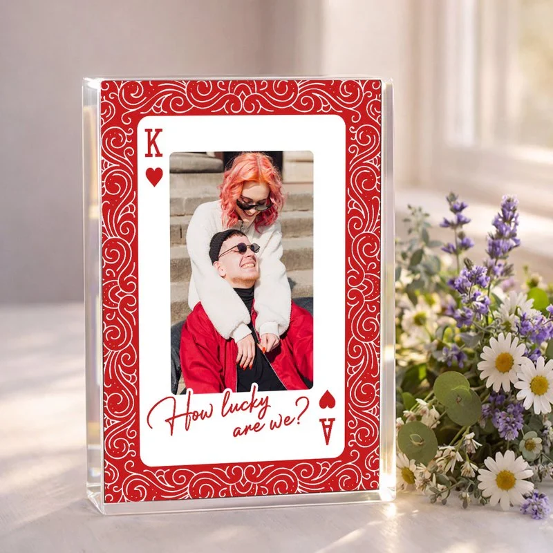 King and Queen How Lucky Are We Rectangle Acrylic Block Plaque Couple Photo Gift for Anniversary Valentine's Day - Image 8