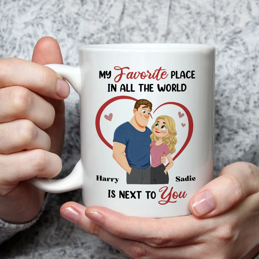 Ceramic Mug 'My Favorite Place' Couple Design, Personalized Love Gift For Couples, Sweet Daily Coffee Reminder - Image 2