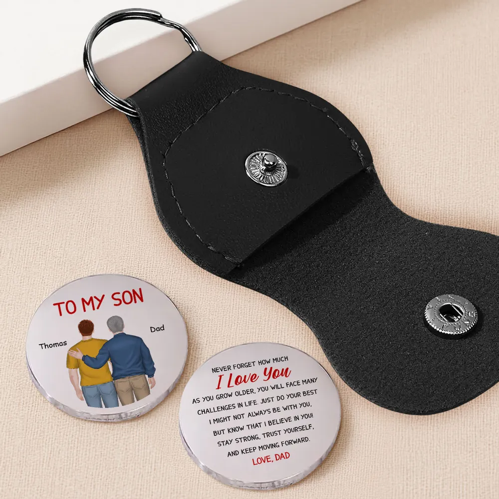 Personalized Pocket Hug for Son, Dad and Son Hugging Keepsake, Unique Encouragement Gift for Him - Image 2