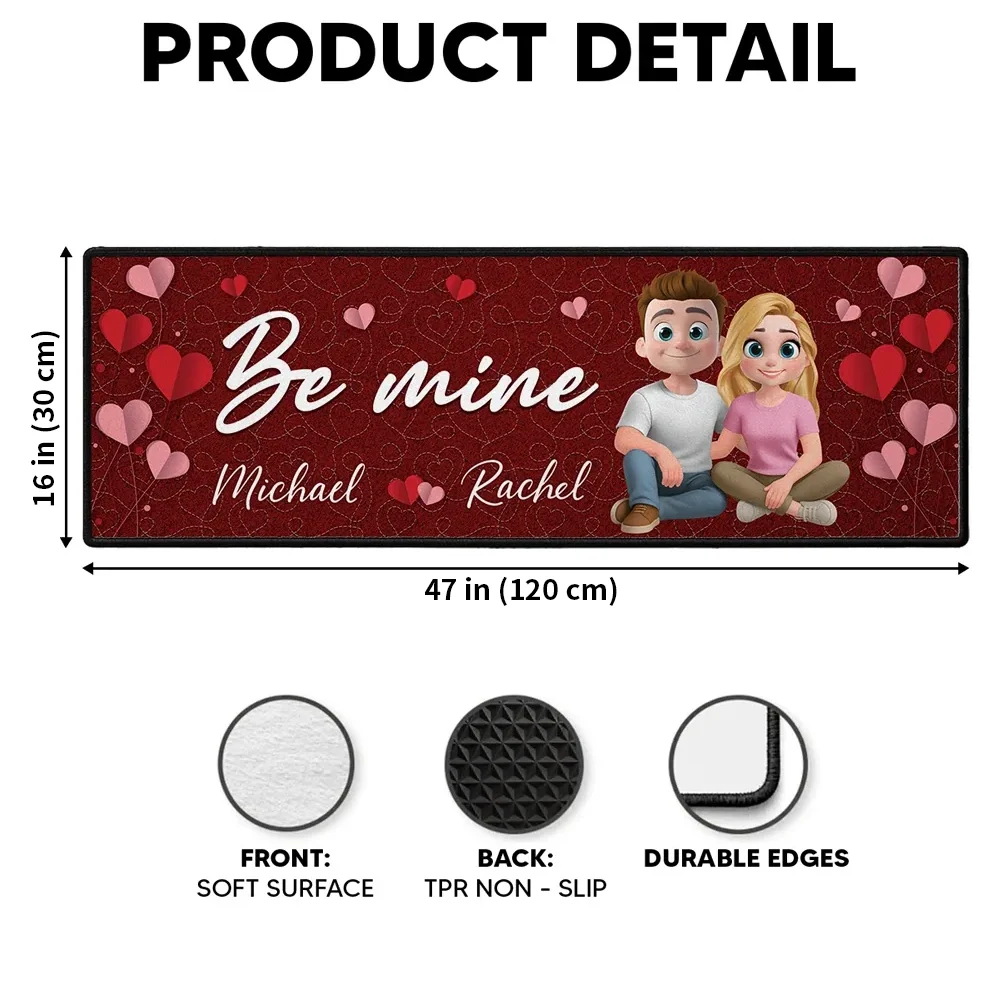 Personalized Standard Doormat Be Mine Heart Design for Couples - Unique Romantic Gift for Home Entryway - Image 7