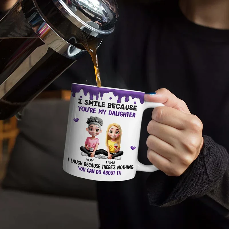Personalized Ceramic Mug with Funny Mom and Son Quote, Cute Cartoon Sitting Design, Unique Gift for Mom or Son - Image 5