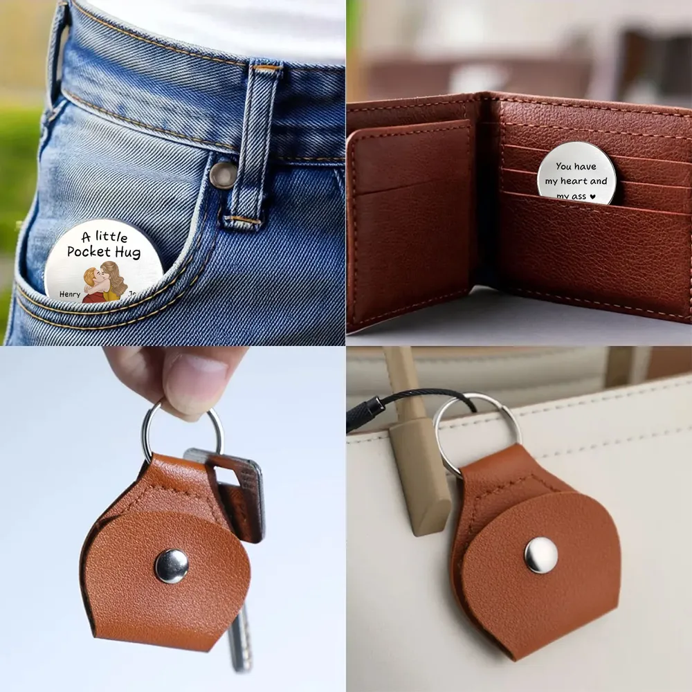 Personalized Pocket Hug Token With Cute Hugging Couple Art, Sweet Everyday Keepsake, Unique Romantic Gift - Image 5