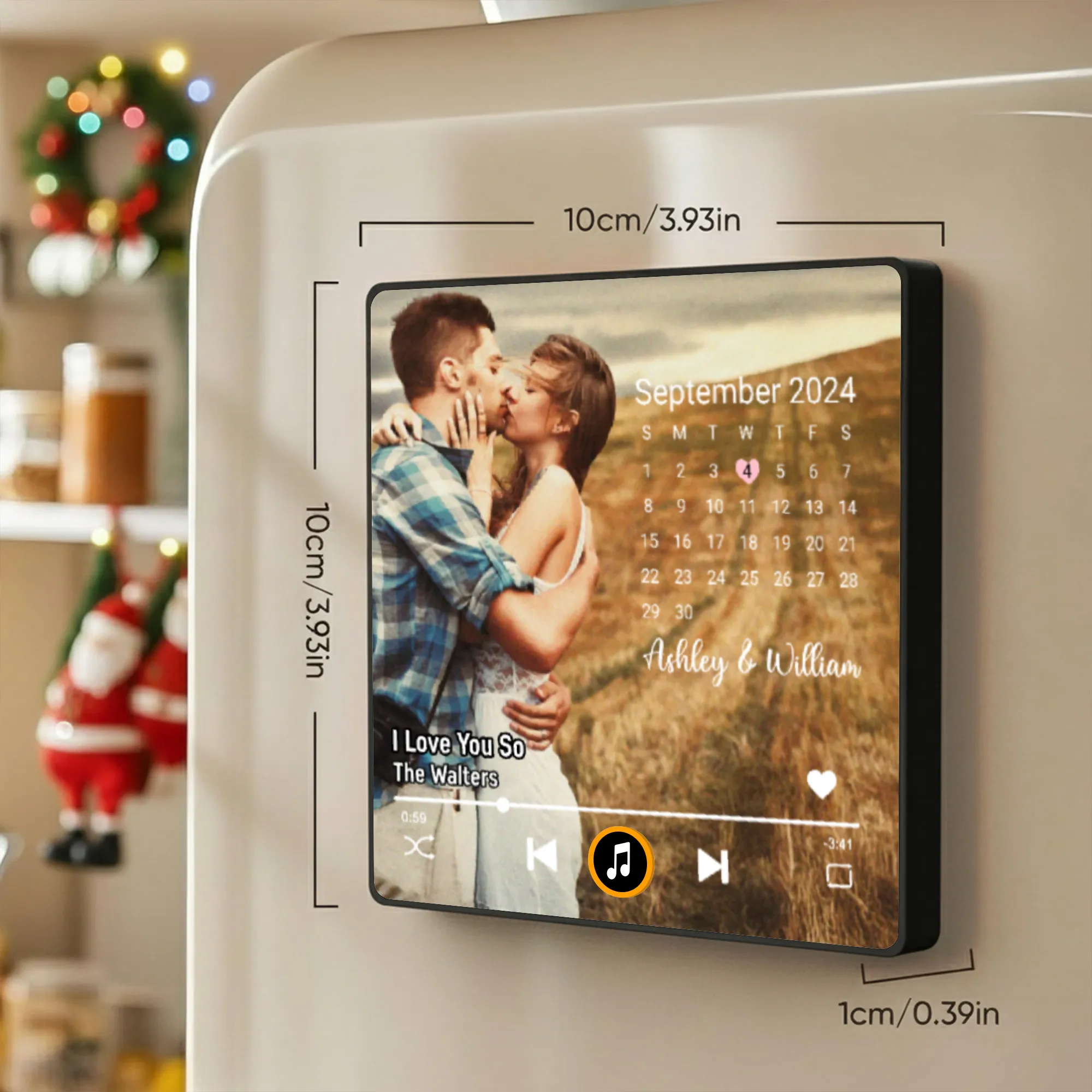 Personalized Acrylic Music Magnet with Photo Style Calendar Highlight for Anniversary Sweet Home Decor Unique Gift - Image 4