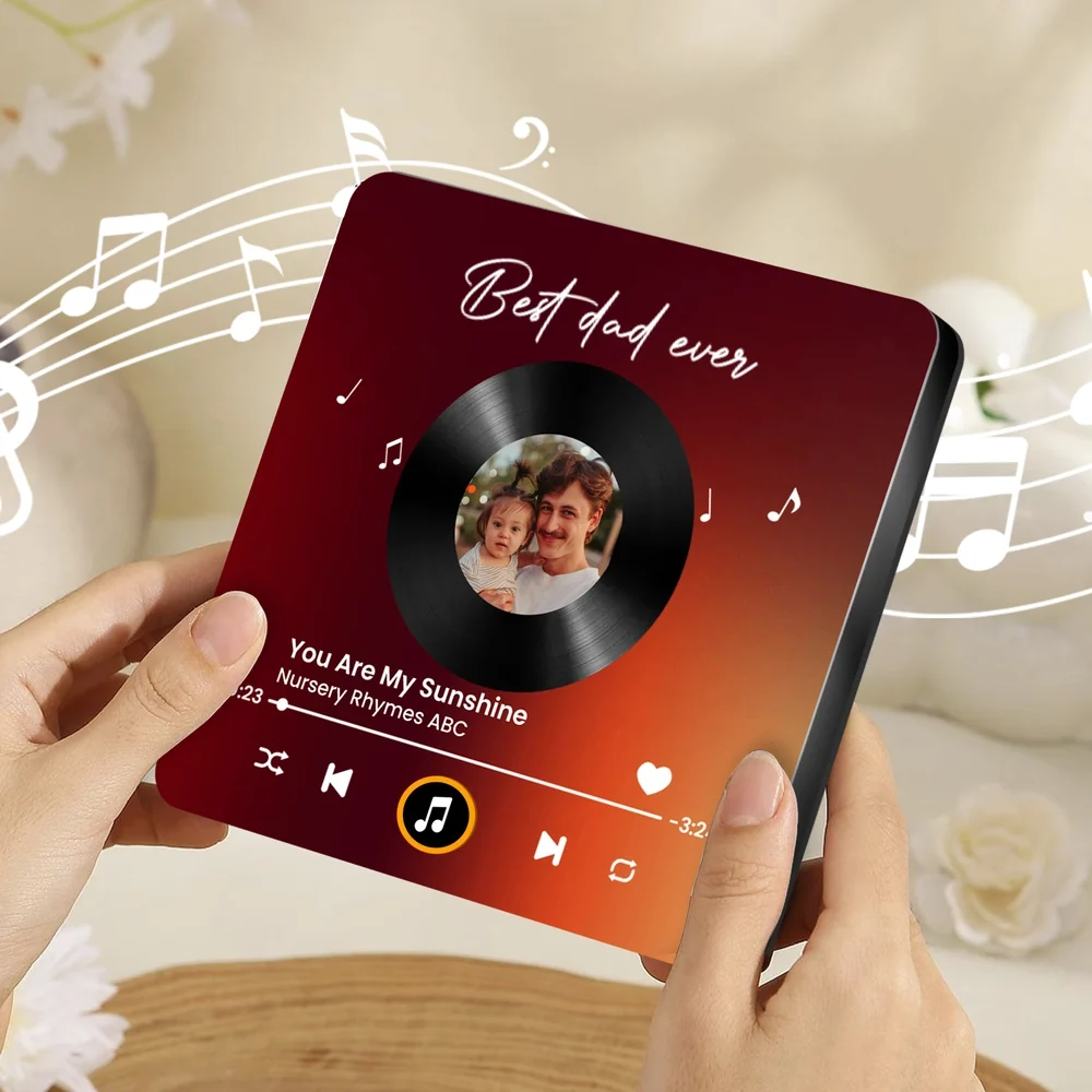 Personalized Acrylic Music Magnet With Photo & Song Look, Best Dad Ever Fridge Decor, Unique Father's Day Gift - Image 7