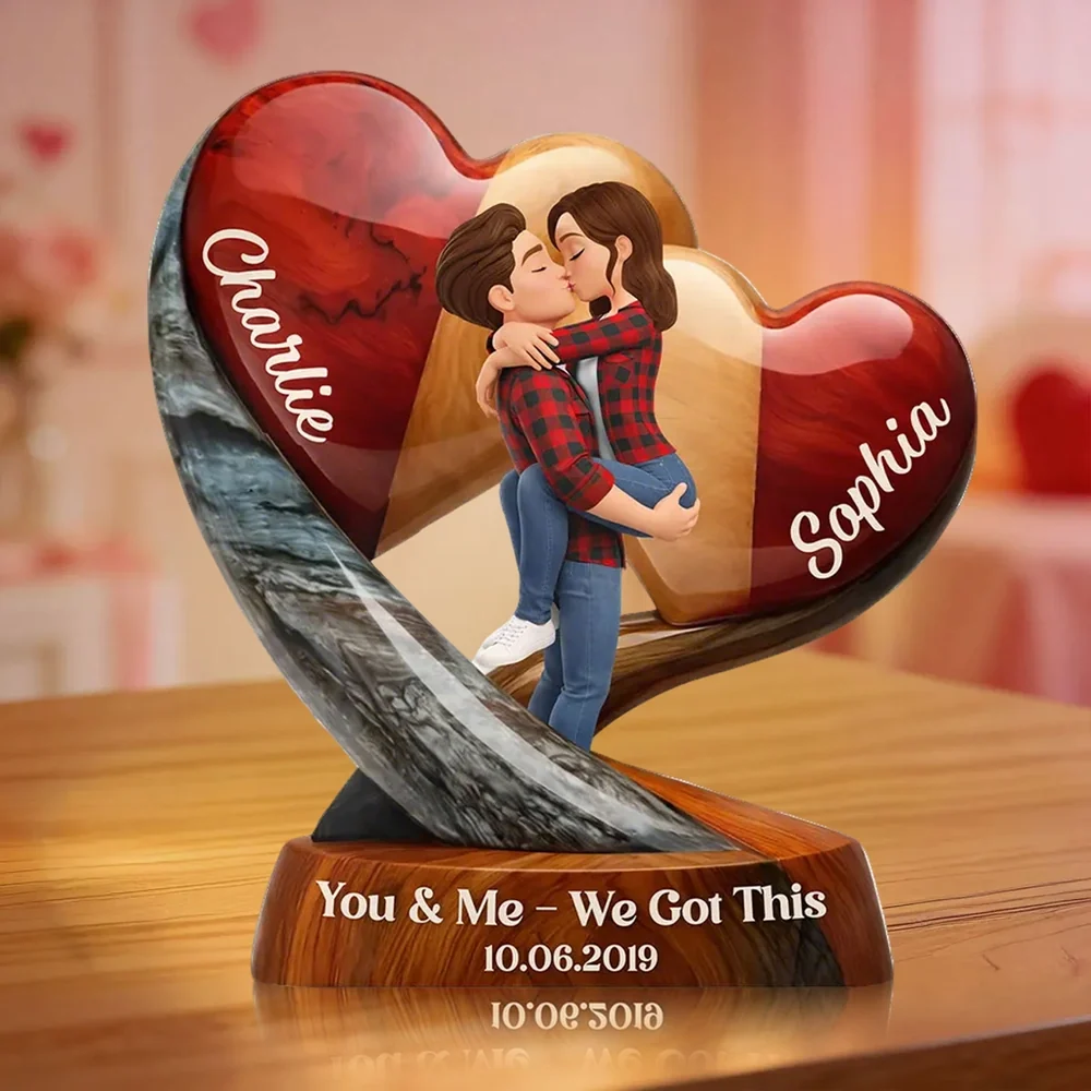 You & Me We Got This Personalized Shaped Acrylic Block Plaque Romantic Couple Keepsake Valentine's Day Gift