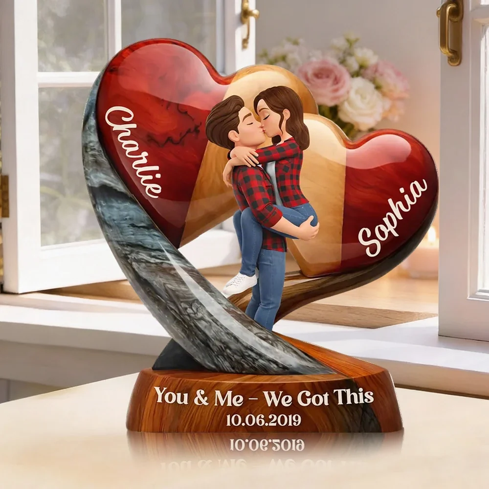 You & Me We Got This Personalized Shaped Acrylic Block Plaque Romantic Couple Keepsake Valentine's Day Gift - Image 3