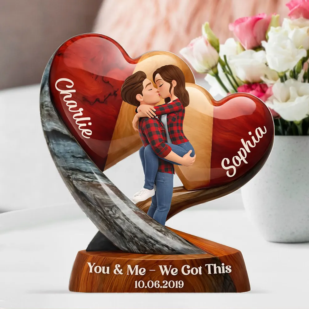 You & Me We Got This Personalized Shaped Acrylic Block Plaque Romantic Couple Keepsake Valentine's Day Gift - Image 7