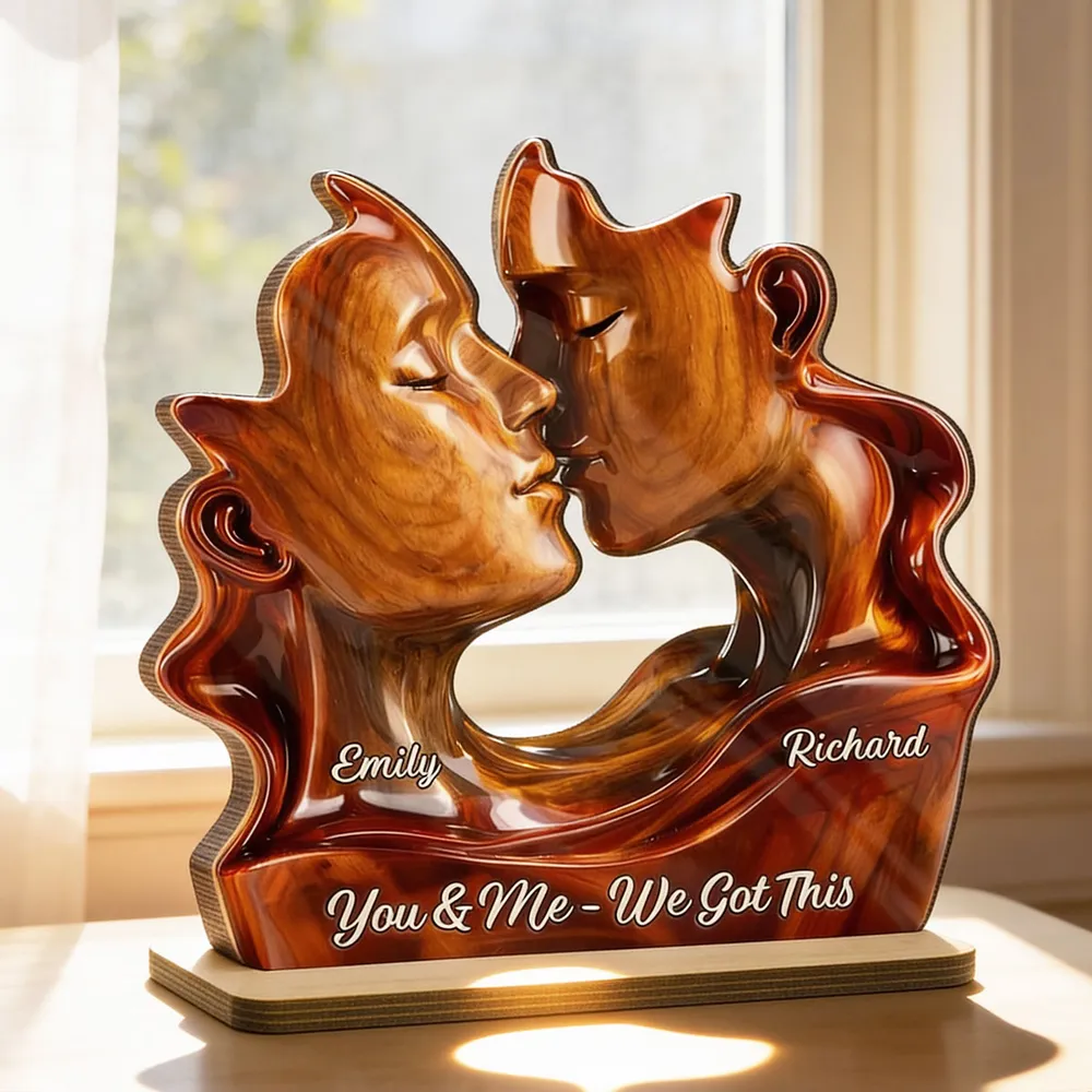 You & Me We Got This Personalized 2-Layer Wooden Plaque, Romantic Couple Keepsake for Anniversary or Valentine's Day Gift - Image 2