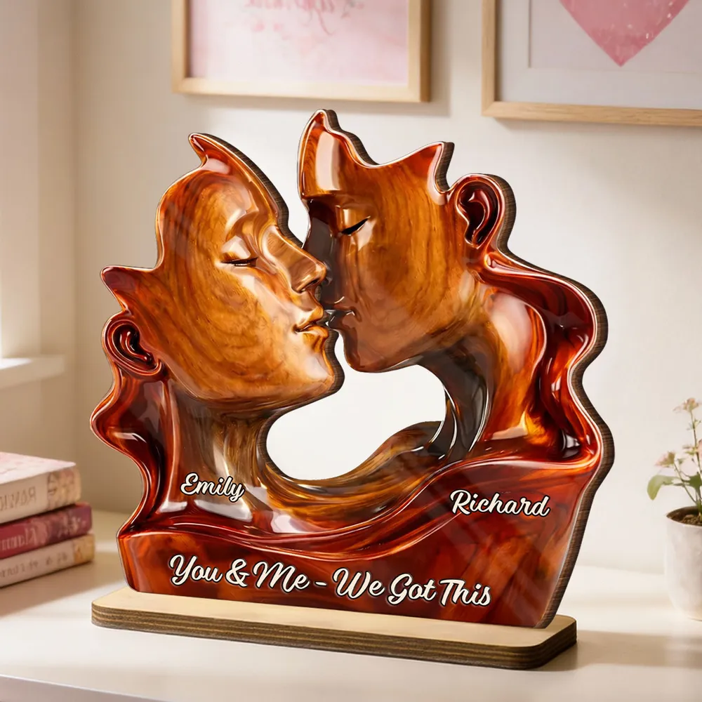 You & Me We Got This Personalized 2-Layer Wooden Plaque, Romantic Couple Keepsake for Anniversary or Valentine's Day Gift - Image 7