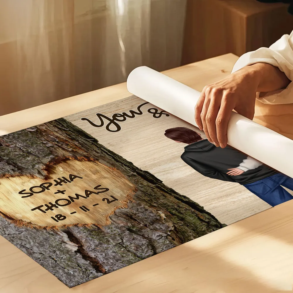 Personalized Couple Back View Poster, You & Me We Got This Tree Heart Wall Art, Unique Romantic Gift for Him or Her - Image 6