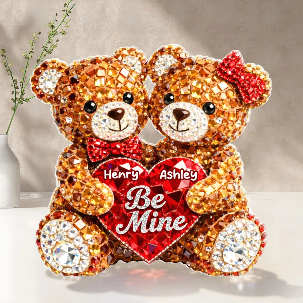 Cute Be Mine Teddy Bear Duo Acrylic Keychain, Personalized Love Charm for Keys or Bag, Sweet Romantic Gift for Couples - Image 5