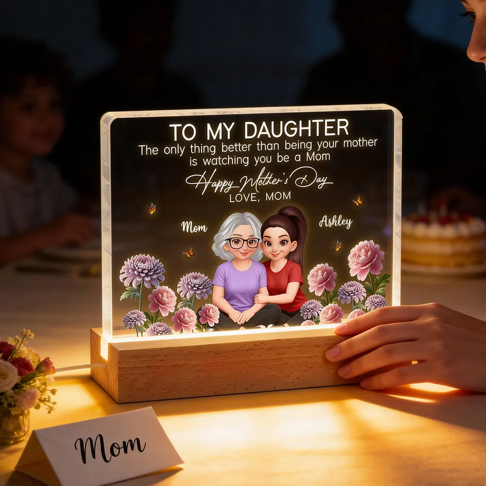 Personalized Block LED Light Plaque, To My Daughter Mother's Day Message, Cozy Bedside Decor, Unique Gift From Mom - Image 7