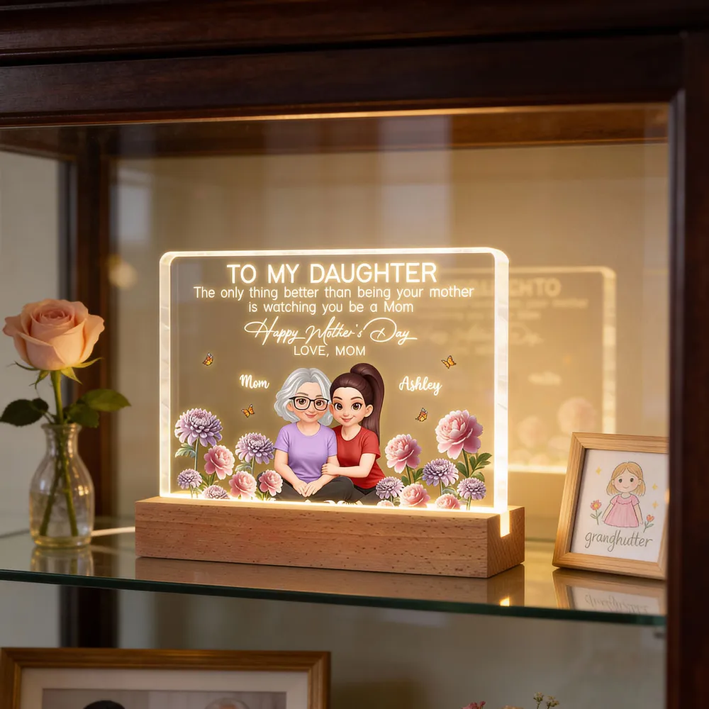 Personalized Block LED Light Plaque, To My Daughter Mother's Day Message, Cozy Bedside Decor, Unique Gift From Mom - Image 8