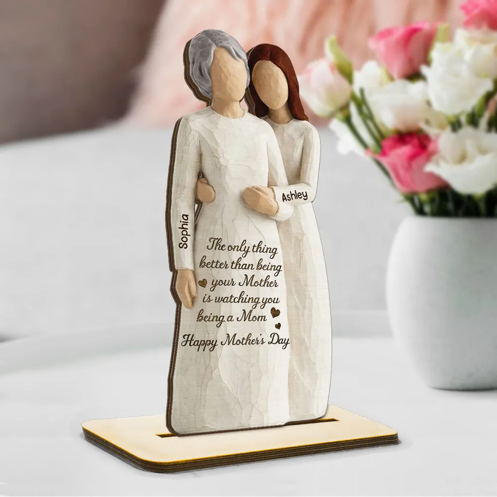 Custom 2-Layer Wooden Plaque with Sweet Motherhood Message - Meaningful New Mom Gift for Nursery or Living Room - Image 2