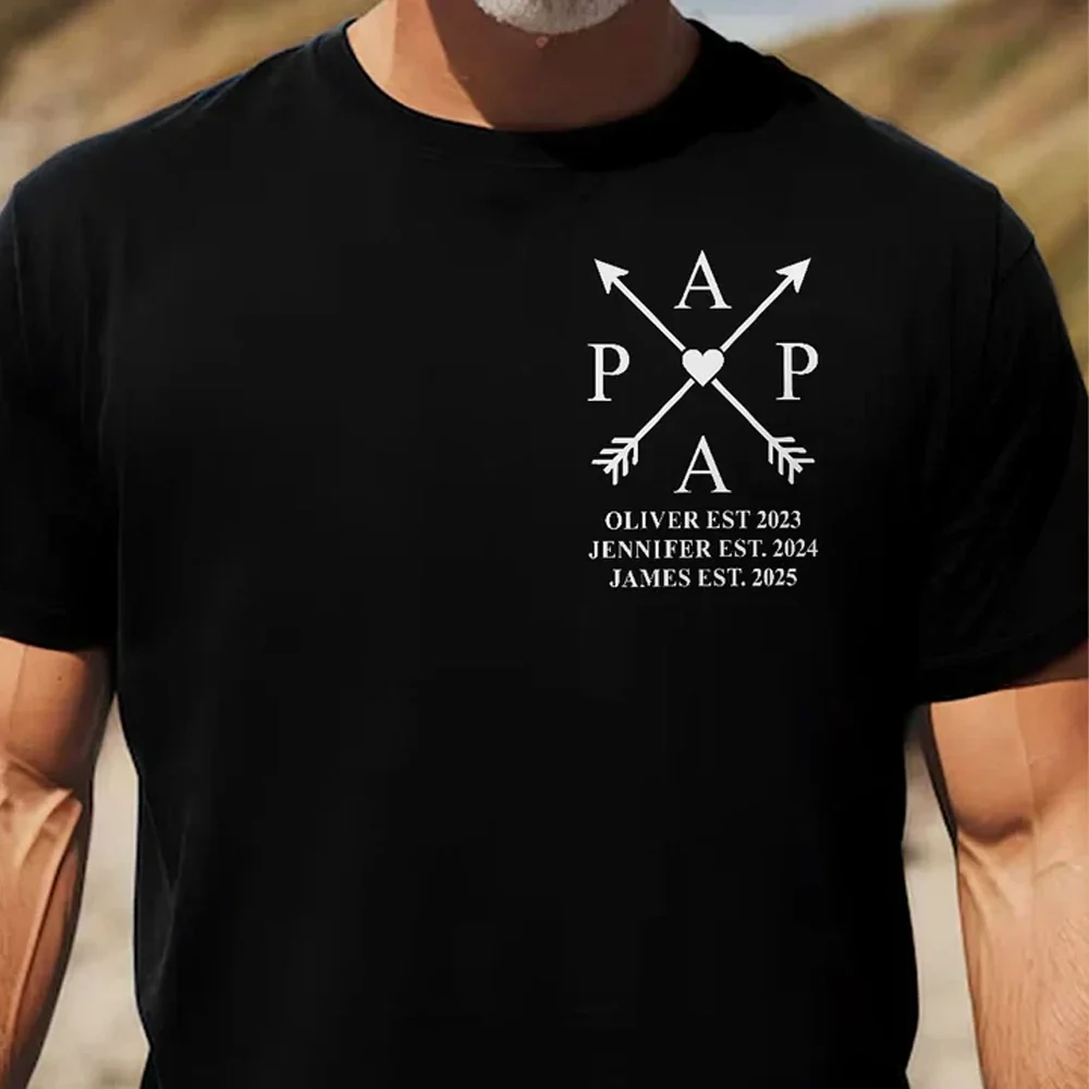 Personalized Papa Edition Classic Tee with Crossed Arrows Design - Unique Gift for Dad with a Clean, Modern Look - Image 2