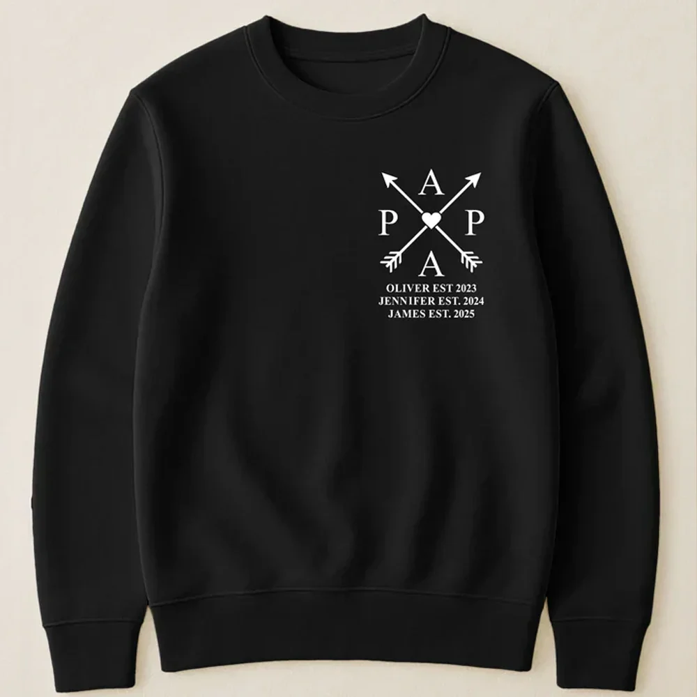 Personalized Papa Edition Classic Tee with Crossed Arrows Design - Unique Gift for Dad with a Clean, Modern Look - Image 3
