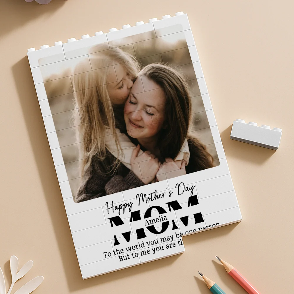 Custom PVC Building Brick Puzzle for Mom - Happy Mother's Day Photo Keepsake, Heartwarming Unique Gift - Image 2