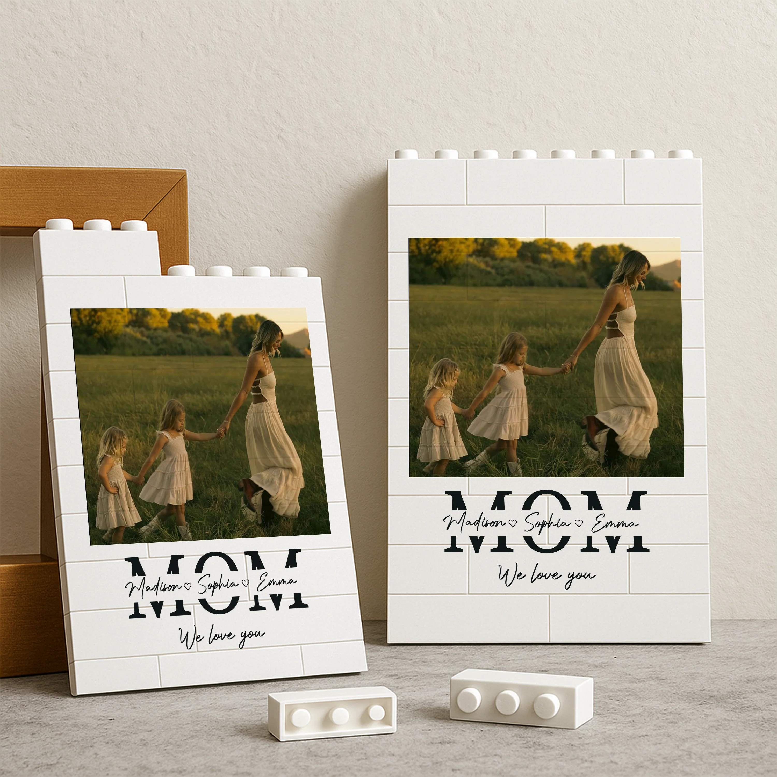Custom PVC Building Brick Puzzle with Your Photo, Sweet Mom and Kids Kissing Scene, Meaningful Keepsake Gift for Mom - Image 2