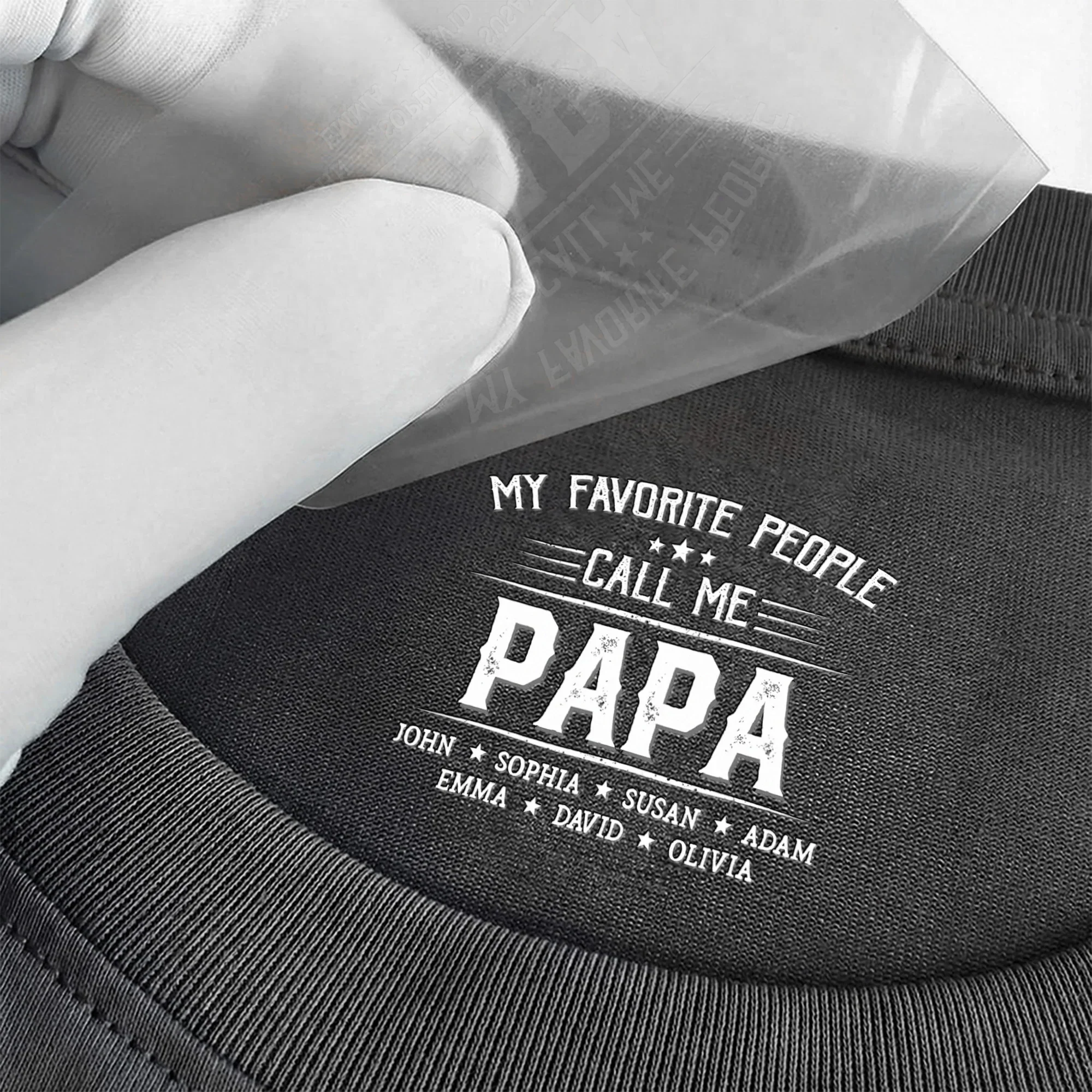 My Favorite People Call Me Papa Classic Tee, Personalized Family Name Shirt, Heartwarming Gift for Papa - Image 3