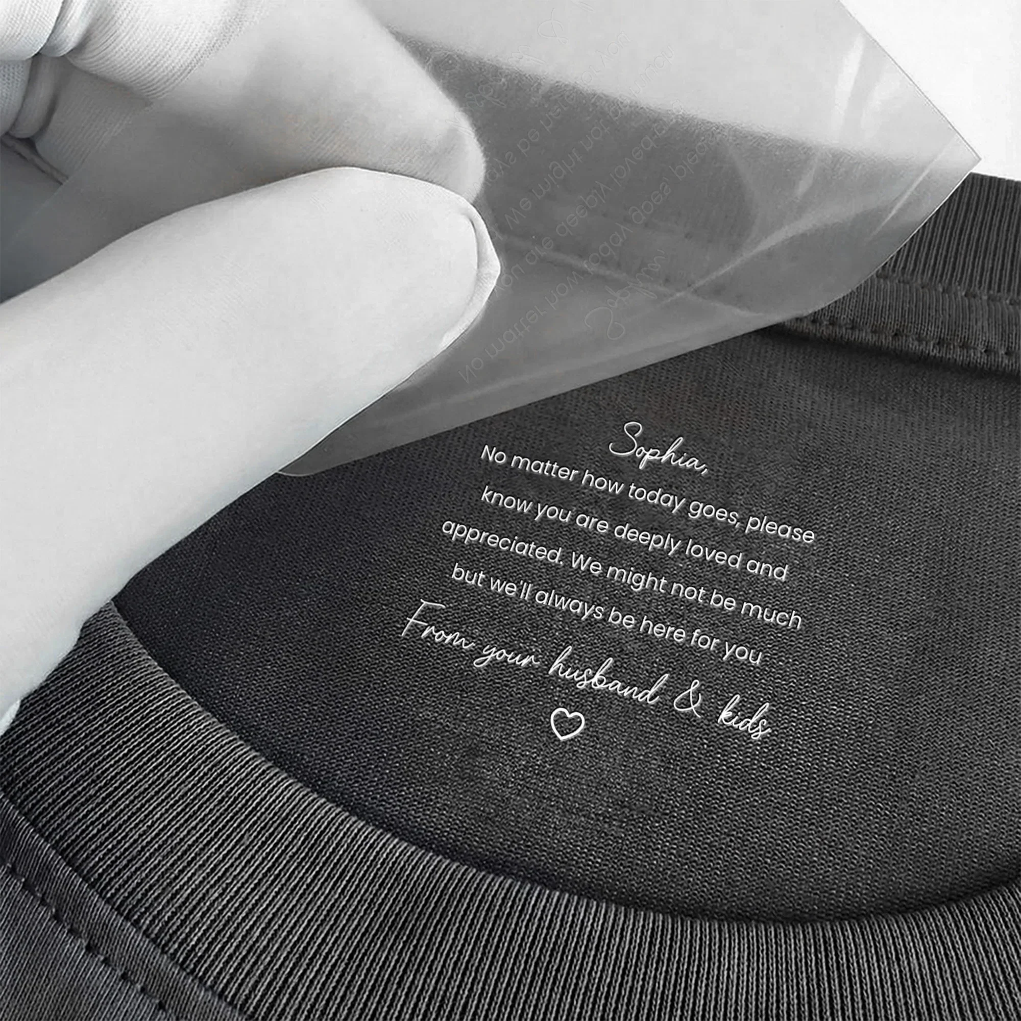 Classic Tee Personalized for Mom with Appreciation Message, Everyday Reminder She Is Loved, Unique Gift for Wife - Image 5