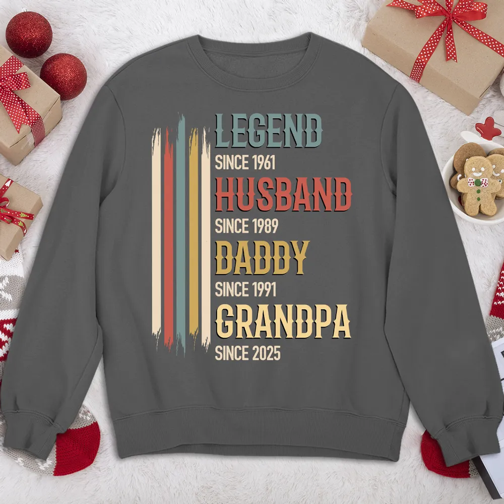 Personalized Classic Tee Legend Husband Daddy Grandpa Retro Stripes Gift for Dad or Grandpa - Unique Family Title Shirt - Image 5