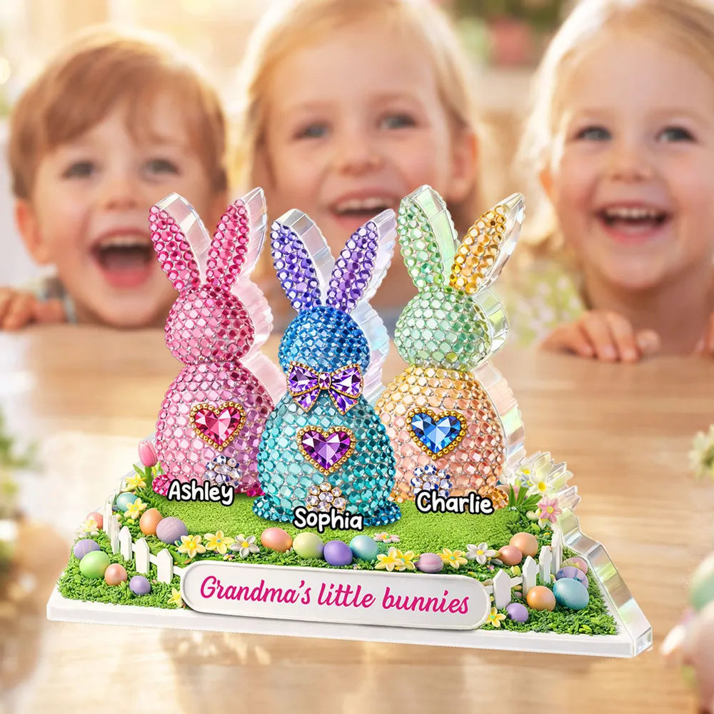Grandma's Little Bunnies Personalized 2-Layer Wooden Plaque - Heartwarming Easter Keepsake Gift for Grandma, Bright Pastel Display - Image 8