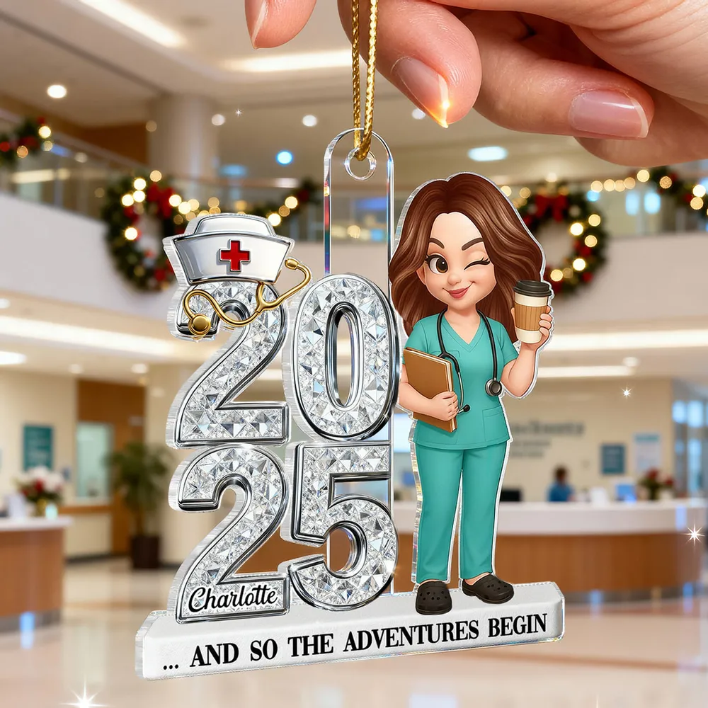 Personalized Acrylic Ornament New Nurse Graduation Keepsake With Shiny Year Design Cute RN Gift For Her - Image 6