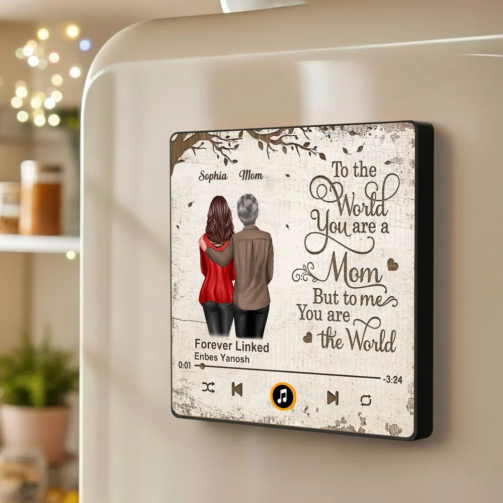 Acrylic Music Magnet Mother and Daughter Forever Linked Together Fridge Decoration, Sweet Personalized Gift - Image 2