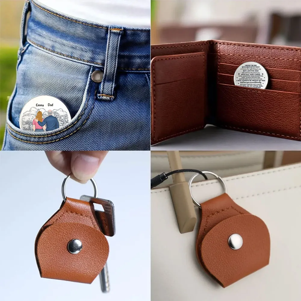 Personalized Pocket Hug for Daughter from Dad, Custom Keepsake Token with Walking Together Art, Unique Gift She Can Carry - Image 5