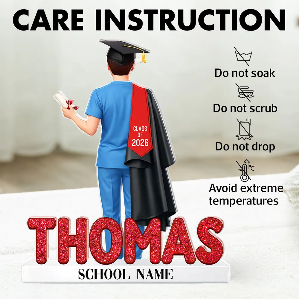 Personalized Shaped Acrylic Block Plaque for Nurse Graduation, Class Design Keepsake, Unique Gift for Her - Image 5