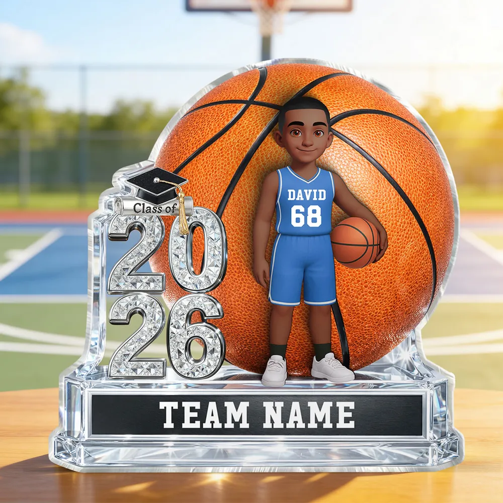 Personalized Basketball Graduation Shaped Acrylic Block Plaque, Class of Keepsake, Unique Gift for Senior Athletes - Image 8