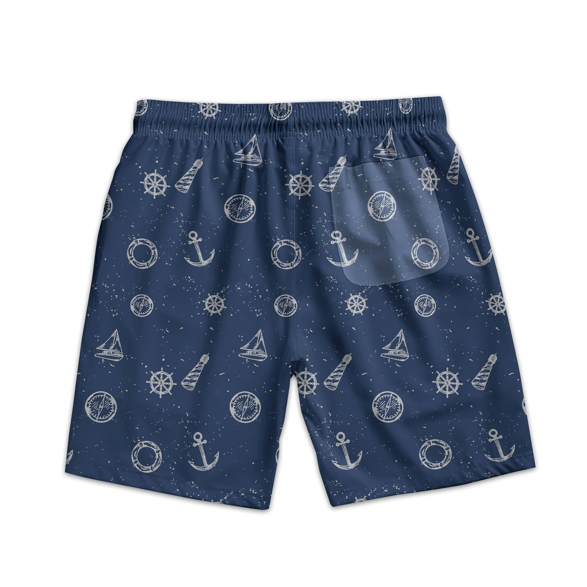 Personalized Nautical Flag Men's Beach Shorts, Navy Ocean Print for Beach Days, Unique Summer Gift for Him - Image 5