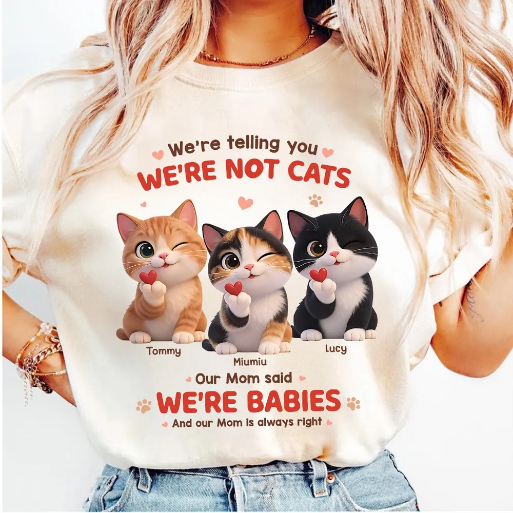 Personalized Classic Tee with Cute Winking Cats Quote, Unique Gift for Cat Moms, Funny Heartwarming Everyday Wear - Image 7