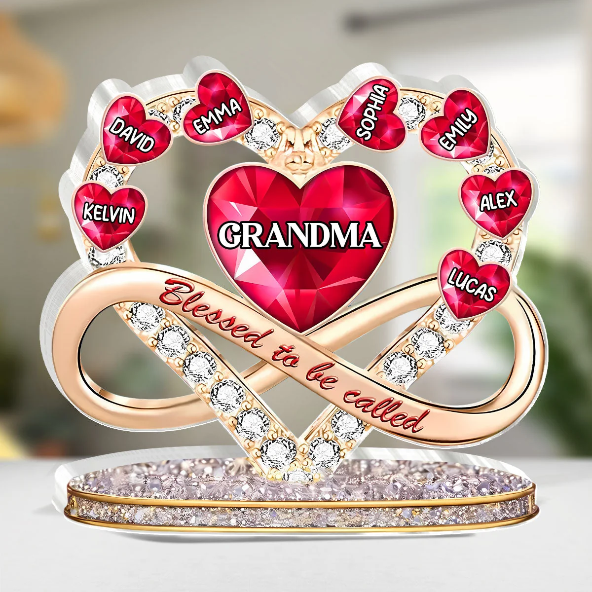 Personalized Shaped Acrylic Block Plaque for Grandma, Heart Infinity Design, Unique Gift for Mother's Day, A Sweet Keepsake - Image 4