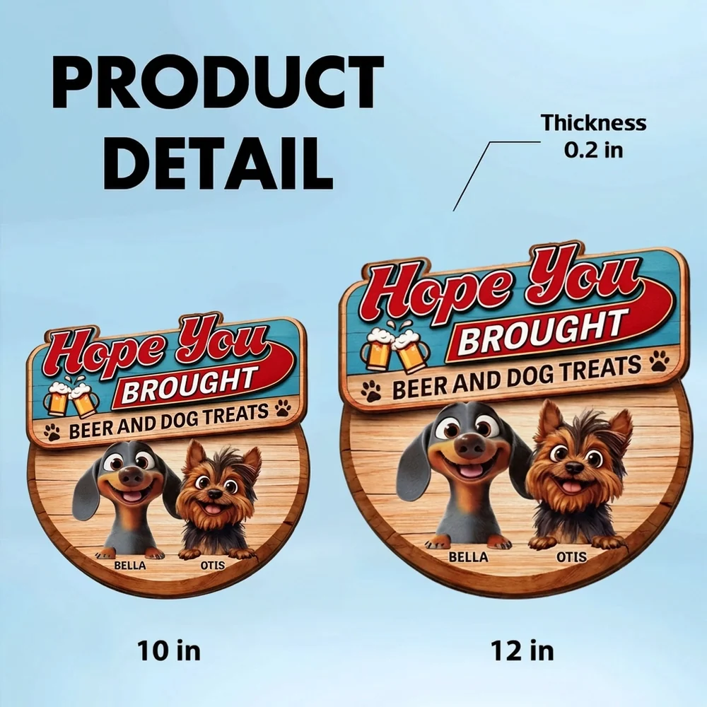 Custom Cartoon Dogs Wooden Sign with Beer Mugs, Funny Welcome Entryway Decor, Sweet Unique Holiday Gift for Pet Owners - Image 7