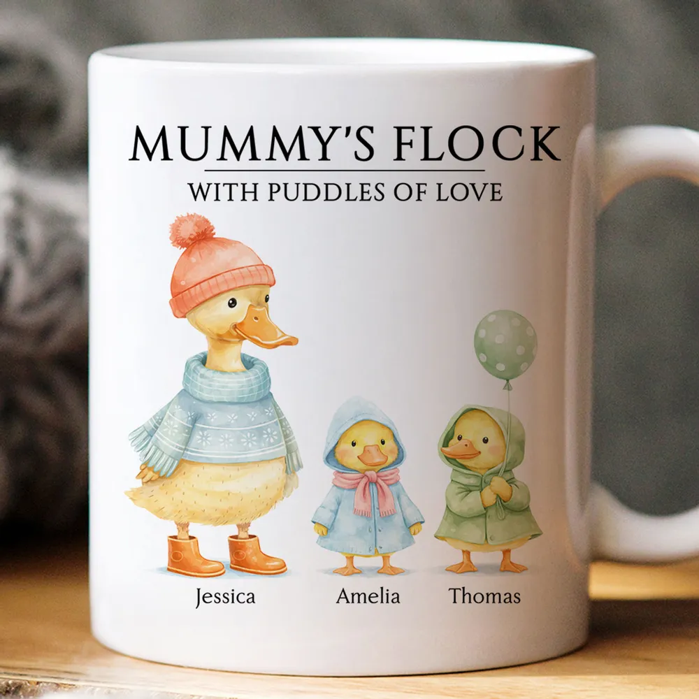 Personalized Ceramic Mug with Cute Duck Family Illustration, Unique Gift for Grandma or Mom, Sweet Daily Coffee Moment - Image 6