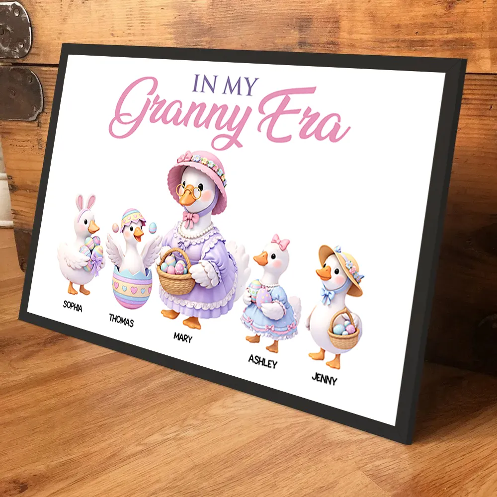 In My Granny Era Personalized Poster, Cute Easter Ducks with Baskets, Unique Gift for Grandma, Sweet Wall Art - Image 3