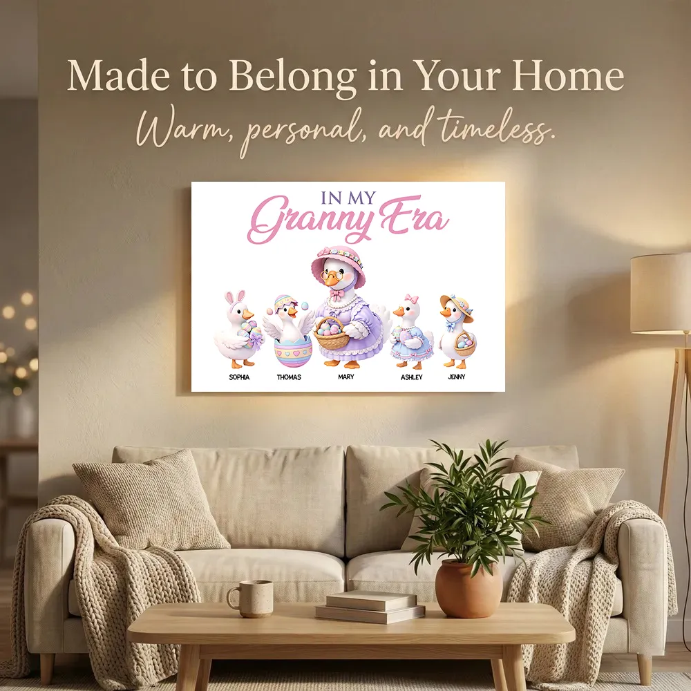 In My Granny Era Personalized Poster, Cute Easter Ducks with Baskets, Unique Gift for Grandma, Sweet Wall Art - Image 5