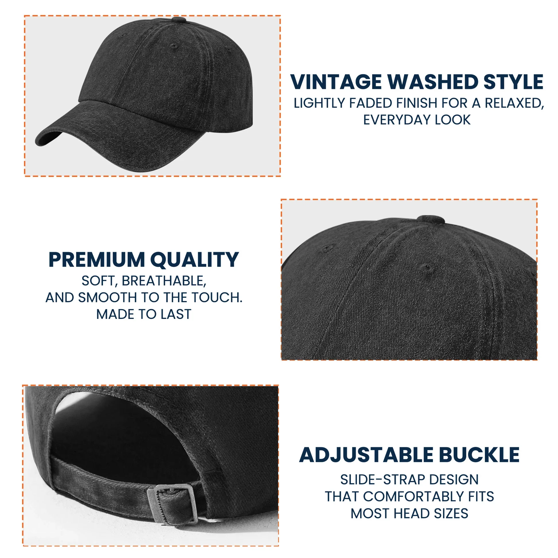 Personalized Washed Denim Baseball Cap with Vintage Fish Logo, Casual Outdoor Wear, Unique Gift for Fishing Lovers - Image 5