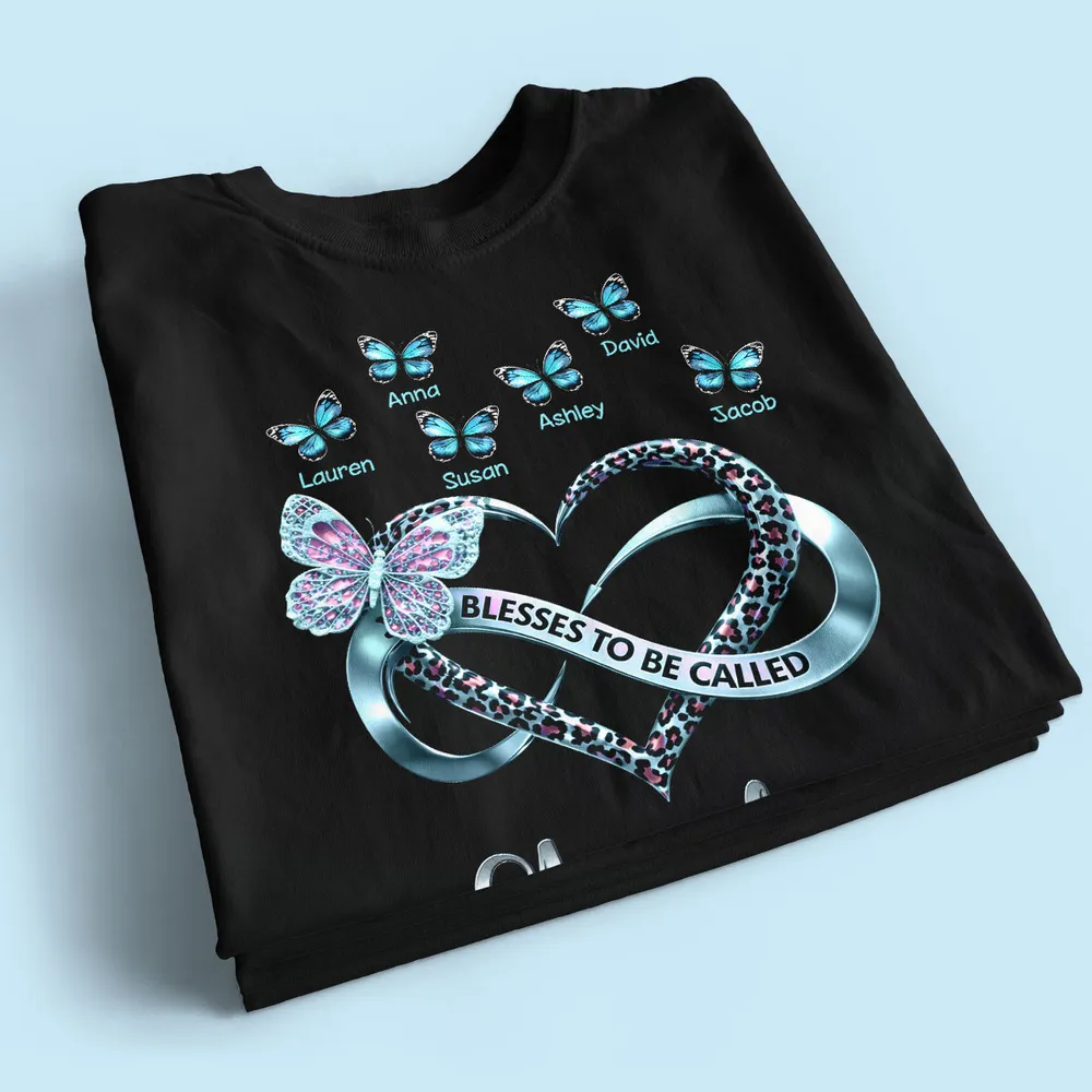 Personalized Grandma Classic Tee with Butterfly Names and Heart Design - Unique Mother's Day Gift - Image 6