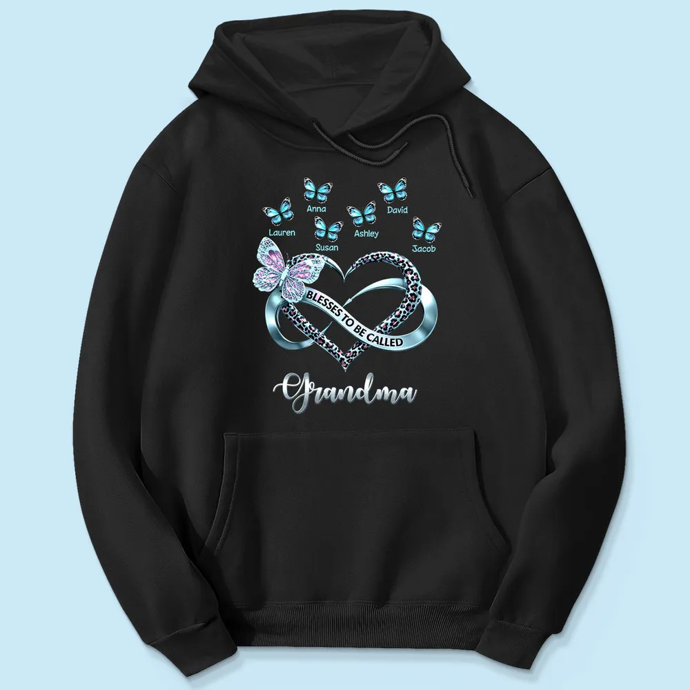 Personalized Grandma Classic Tee with Butterfly Names and Heart Design - Unique Mother's Day Gift - Image 7