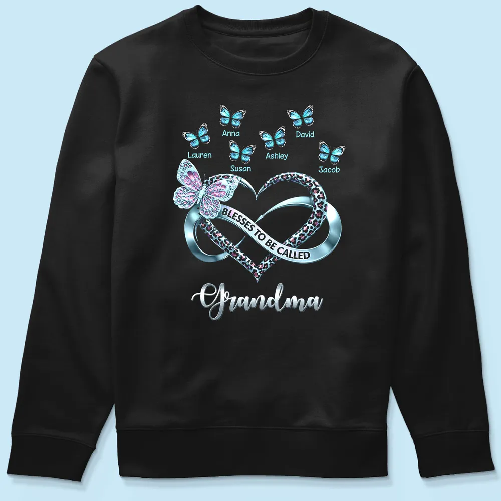 Personalized Grandma Classic Tee with Butterfly Names and Heart Design - Unique Mother's Day Gift - Image 8