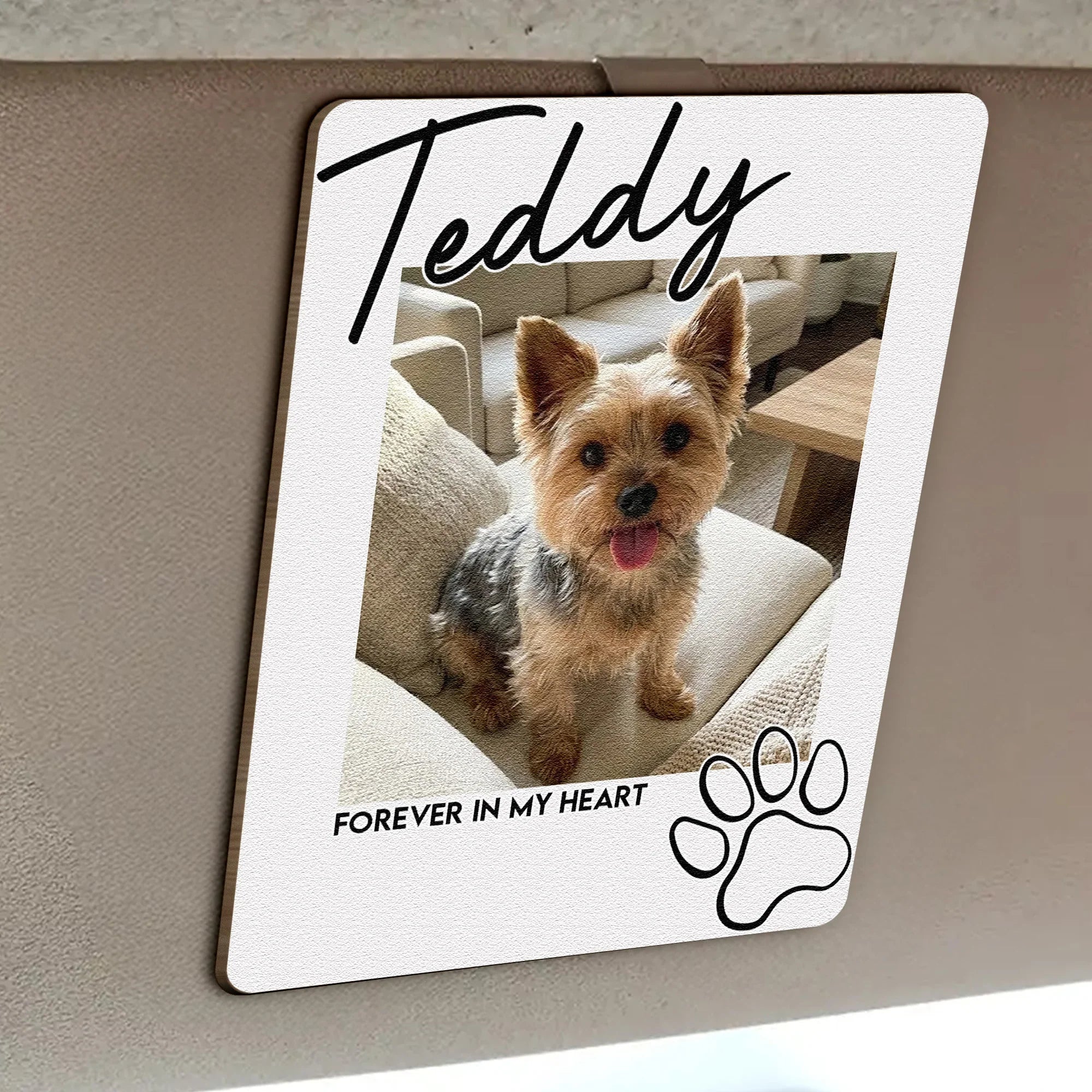 Personalized Wooden Car Visor Clip With Pet Photo and Memorial Quote, Warm Car Decor, Unique Gift for Dog Lovers - Image 2