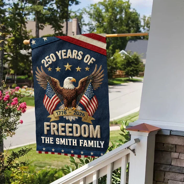 Personalized Garden Flag USA 250th Anniversary Eagle Design for Outdoor Display, Unique Patriotic Gift for Family - Image 2