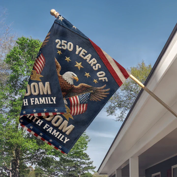 Personalized Garden Flag USA 250th Anniversary Eagle Design for Outdoor Display, Unique Patriotic Gift for Family - Image 3
