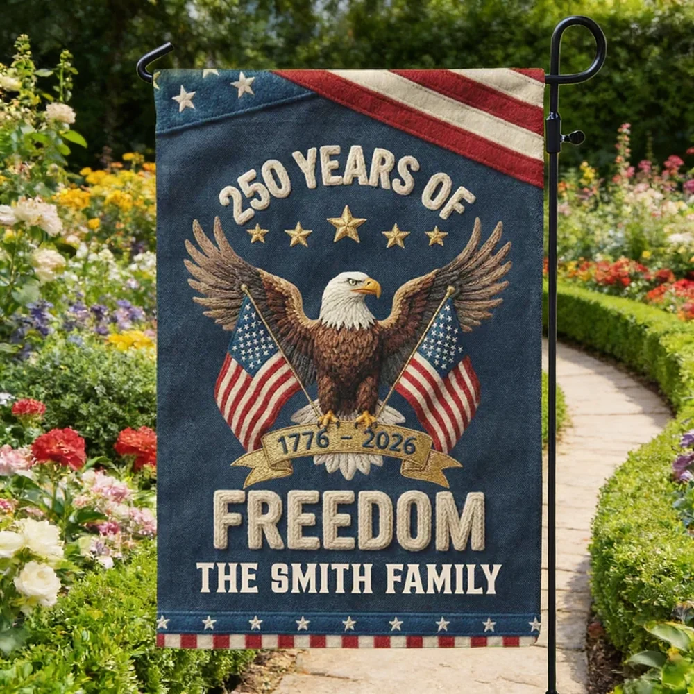 Personalized Garden Flag USA 250th Anniversary Eagle Design for Outdoor Display, Unique Patriotic Gift for Family - Image 5