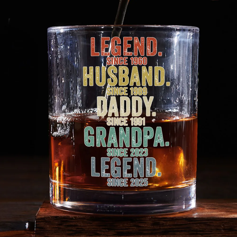 Legend Husband Dad Grandpa Whiskey Glass, Personalized Custom Gift for Dad or Grandpa for a Proud Pour at Home - Image 4