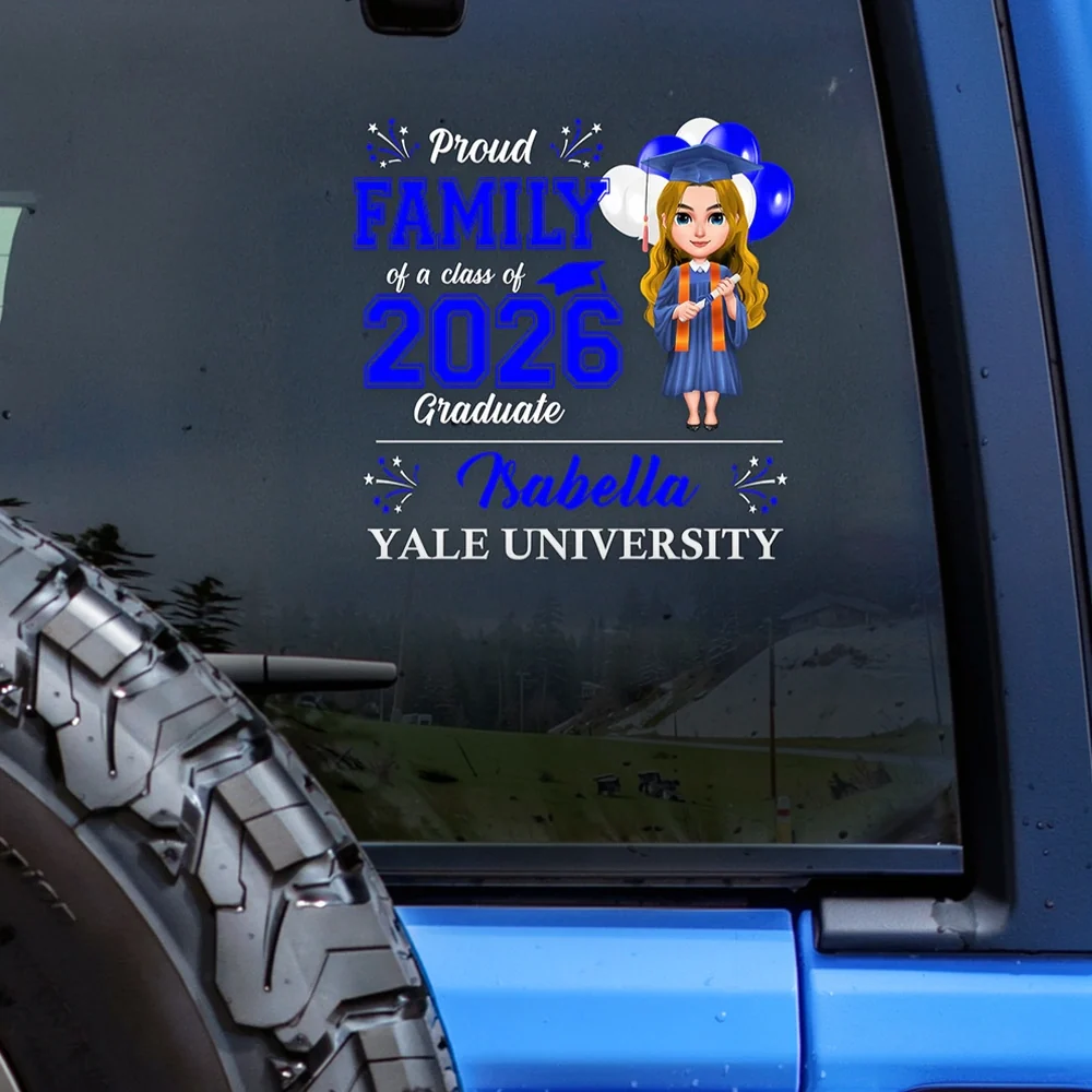 Personalized Graduation Sticker Decal Proud Family Class of 2026 Style Car Window Decor Unique Gift for Grad Supporters