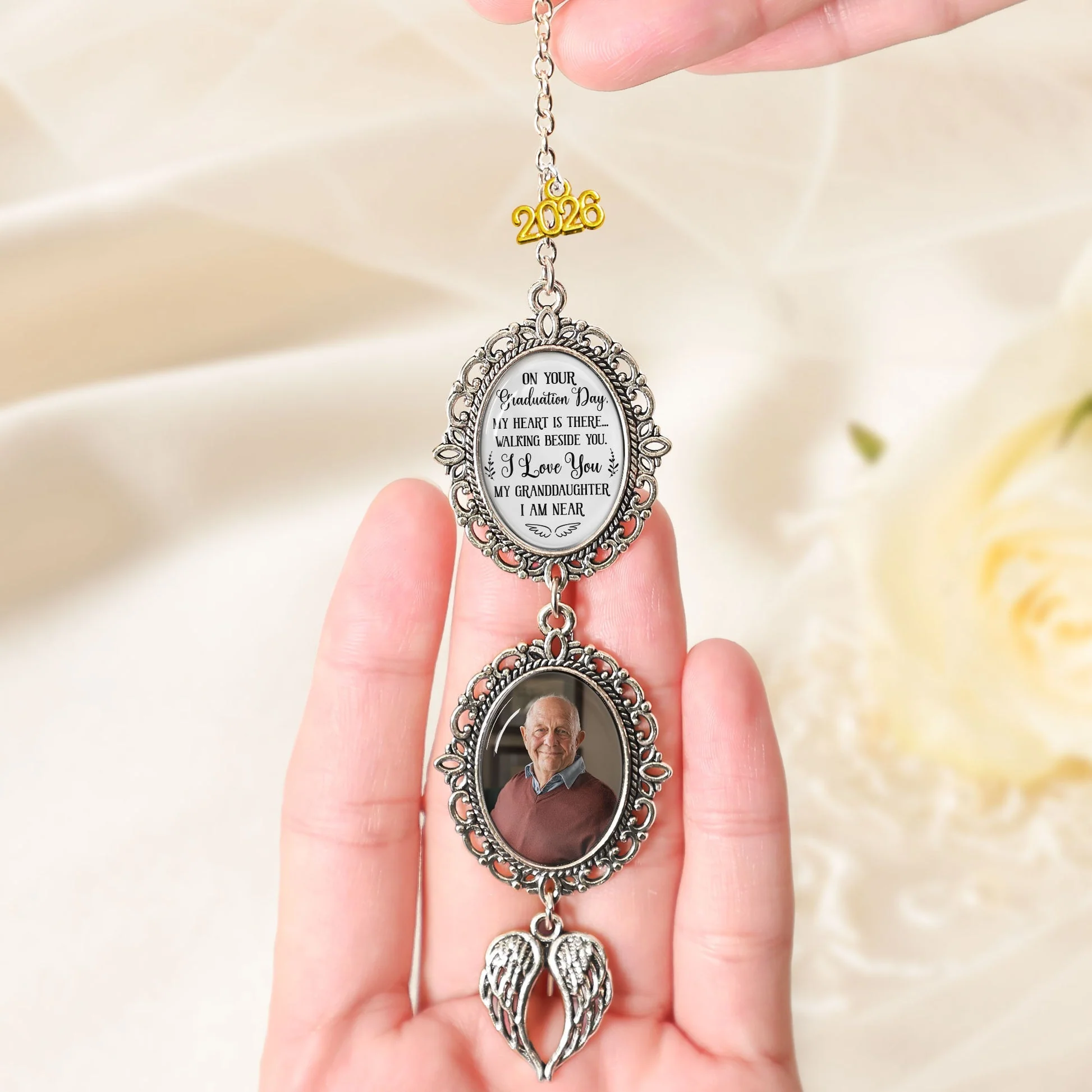 Personalized Stainless Steel Tassel Charm Graduation Gift with Photo Keepsake and 'On Your Graduation Day' Message - Image 4